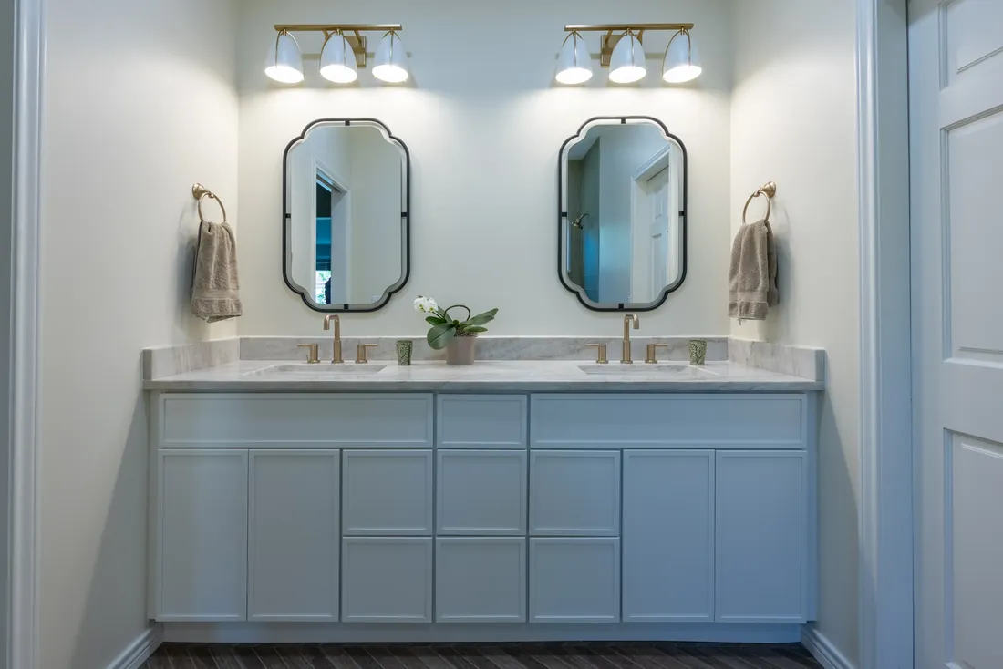 Bathroom remodel in Boulder, Colorado with a double vanity